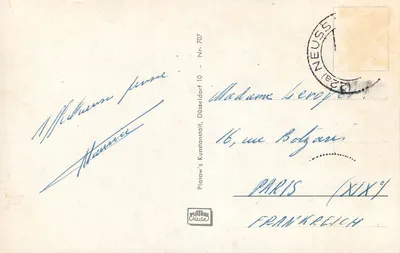 Neuss nad Rynem — Widok panoramiczny — Piarow's Kunstanstalt, nr 707 — Rewers