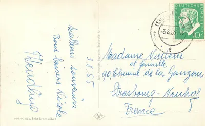 Bayreuth — A cidade dos Festivais de Richard Wagner — editor 979/90 ECA Echt Bromsilber — Verso
