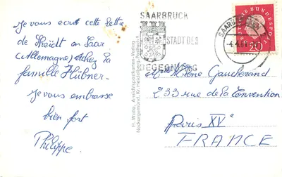Scheidt / Saar — Krs. Saarbrücken — H. Walla, Wydawnictwo Karta Widokowa, Heidelberg — Rewers