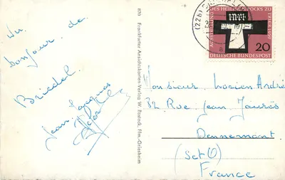 Panoramiczny widok Briedel a.d. Mosel — wydawca Frankfurter Ansichtskarten-Verlag W. Rostock — Rewers