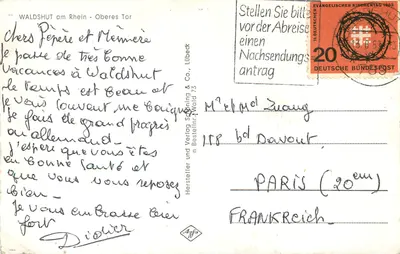 Waldshut am Rhein — Oberses Tor — Hersteller und Verlag Sanning & Co., Lübeck — Verso