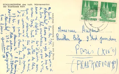 Haus Marienhof — estabelecimento da catedral de Colônia — editor K. Balensiefer — Verso