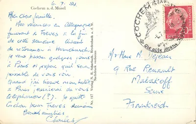 Zamek Reichsburg Cochem — widok panoramiczny — Verlag N. R. Scherbach, Nr. 117 — Rewers