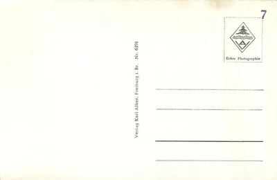 Konstanz (Lago de Constança) — vista panorâmica — Verlag Karl Alber, Freiburg i. Br., n° 6191 — Verso