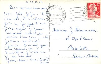 Constance/Bodensee. Rheinausfluss com Alpes Suíças — Bodenseeverlag, A14 — Verso