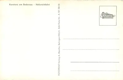Konstanz nad jeziorem Bodensee — wejście do portu — FOTOPRINT Verlag A. Maulhe, Balingen/Württemberg — Rewers