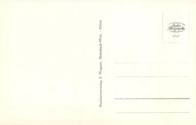 Rhin i Loreley — widok doliny — Postkartenverlag F. Wagner, Heimbach-Weis — Rewers