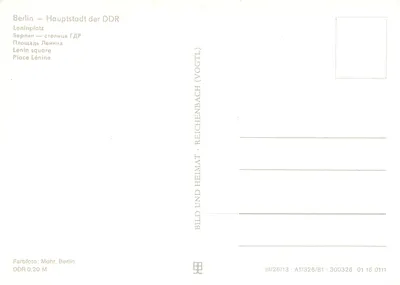 Berlin — Stolica NRD — Platz der Republik — wydawca Vogtl (Reichenbach) — n° III/26/13 — Rewers