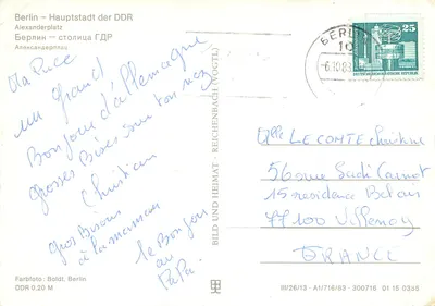 Berlin — Hauptstadt der DDR — Alexanderplatz — Farbfoto Boldt, Berlin — n° III/26/13 — Rewers