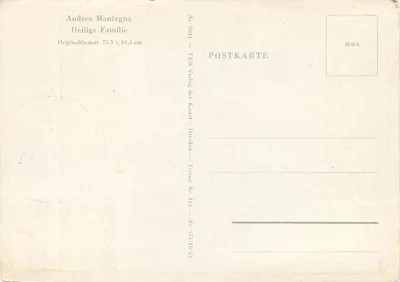 Família Santa — Andrea Mantegna — VEB Verlag der Kunst, Dresden — Verso