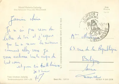 Hotel Astoria w Lipsku — Lider w mieście targowym — VEB Bild und Heimat Reichenbach I.V. — Rewers
