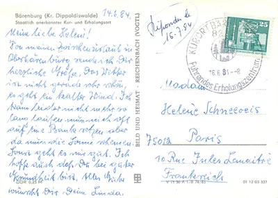 Kurort BÄRENBURG (Erzgeb.) — część miasta Oberbärenburg — BILD UND HEIMAT (VOGTL) — Rewers
