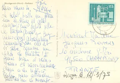 Wernigerode (Harz) — Rathaus — editor E. Riehn, 37 Wernigerode — Verso