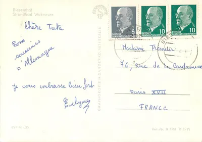 Biesenthal - Praia Wukensee — editor Graphokopie H. Sander KG, Berlim, número de série EVP M-25 — Verso