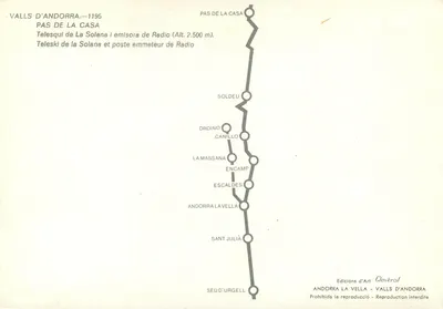 Pas de la Casa — Teleski de la Solana i nadajnia radiostacji — Edicions d'Art Clavèrol — Rewers