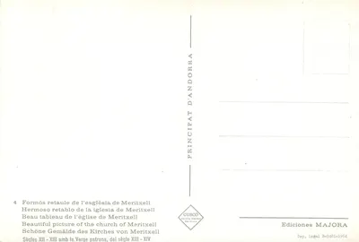 Retable da igreja de Meritxell — XII-XIII século — Edições MAJORA — Verso