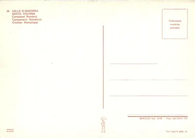 Santa Coloma — Torre Românica — Bergas Ind. Gráf. — Verso