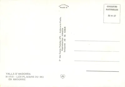 Andorra — Record d'Andorra — S'° des Cartes Postales APA — Rewers