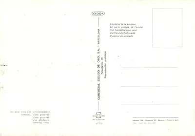 Valls d'Andorra — Arinsal — Wydawca Escudo de Oro, n° 206 — Rewers