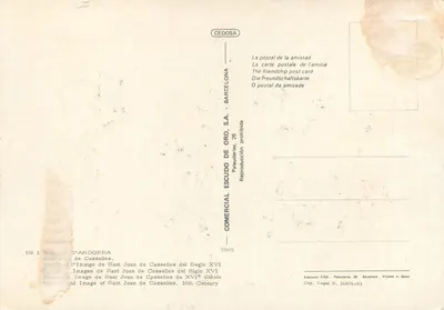 Sant Joan de Casselles — obraz z XVI wieku — wydawca COMERCIAL ESCUDO DE ORO, S.A. — Rewers