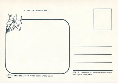 Góry Andory — Rekord Andory — wydawca M.C. Iscla, nr 585 — Rewers