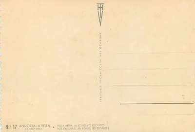 Andorra la Vella — Luftbild — Verleger Héliochrome, Nr. 17 — Rückseite