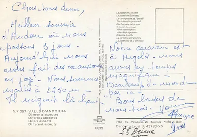 Rekord Andory — Różne widoki — Postales Escudo de Oro — Rewers