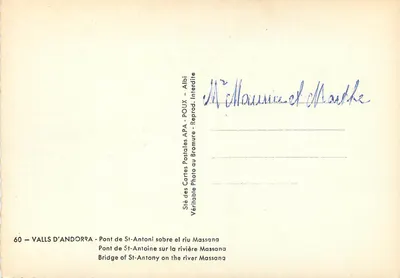 Most St-Antony nad strumieniem Massana — Valls d'Andorre — wydawca APA — Rewers