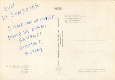 Spadzista w Andorrze — Andosera — Wydawca Escudo de Oro, n° 57 — Rewers