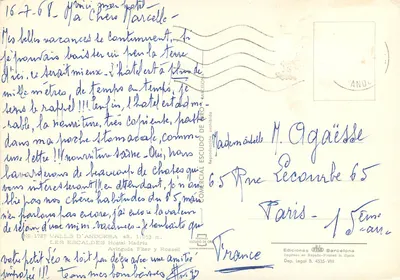 Hostal Madriu — Andorra — Éd. Fiter y Rossell, n° 1727 — Verso