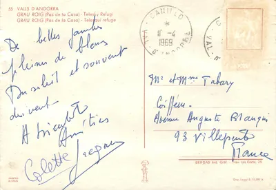 Telesquí Refugi Grau Roig — Andorra — wydawca Bergas Ind. Gráf. n°55 — Rewers