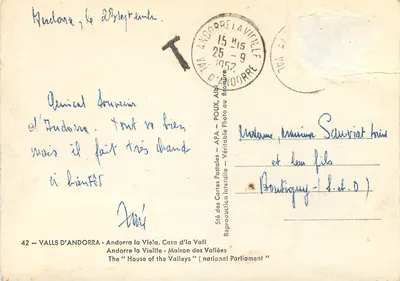 Andorre la Vieille — Dom Wysp — wydawca APA — Rewers