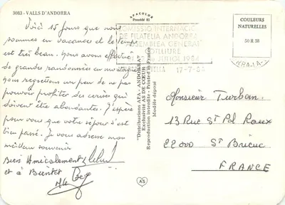 Andorra, bello scrigno al cuore dei Pirenei — Lucile IMBERT — editore APACOLOR, n° 3083 — Verso