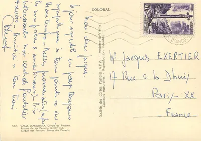 Cirque des Pessons — Etang des Pessons — Valls d'Andorra — Société des Cartes Postales A.P.A. — Rewers