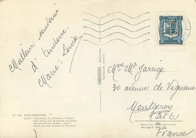 Canillo — Arc wejściowy do kościoła — Wydawnictwo Soberanas, nr 136 — Rewers