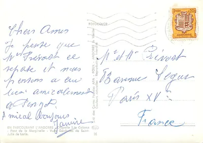 Andorra — Vistas Gerais — editor APA POUX, n°35 — Verso