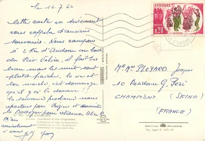 Andorra — Vista do teleférico de Engolasters — Edições Escudo de Oro — Verso
