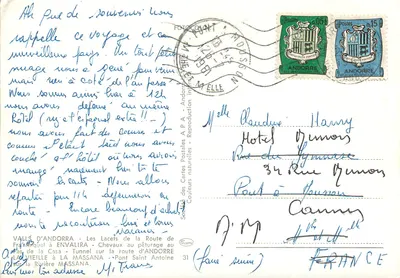 Andorra — krajobrazy i życie pasterskie — Société des Cartes Postales A.P.A. — Rewers