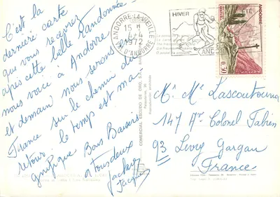 Andorre-la-Vieille — widok panoramiczny — Wydawnictwo FISA, Palauaderas, nr L756 — Rewers