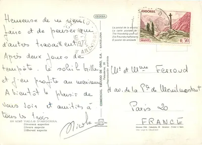 Andorra — Różne aspekty — Wydawca ESCUDO DE ORO, nr 6087 — Rewers
