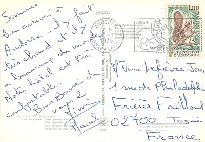 Les Escaldes — Vista parcial noturna — Edições FISA, Palautardas, 26 — n° 165 — Verso