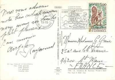 Valls d'Andorre — Vista geral — Editor Comercial Escudo de Oro, n° 144 — Verso