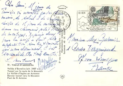 Andorre — paysages et sites — éditeur APA — Verso