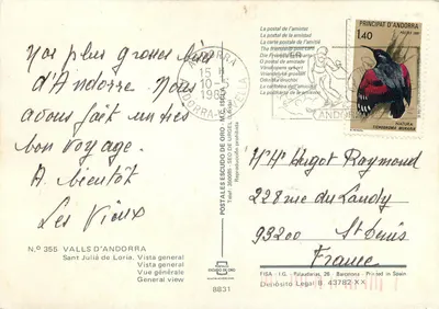 Sant Julià de Loria — widok ogólny — Postales Escudo de Oro — Rewers