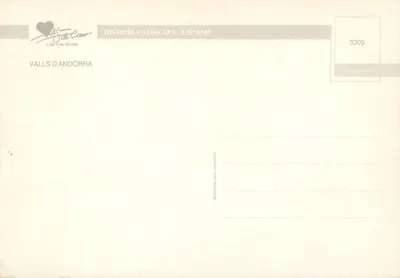 Andorra — krajobrazy, zwierzęta i kwiaty — AS de Cœur, nr 3309 — Rewers