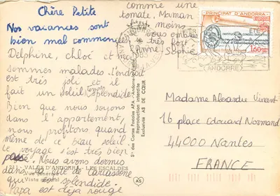 Walls d'Andorre — Les Escaldes — Ogólny widok — Sire des Cartes Postales APA — Rewers