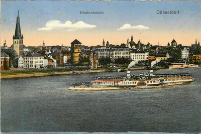 Vista do rio Reno em Düsseldorf — editor e número de série ilegíveis