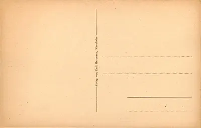 Baden-Baden — vista do castelo antigo (Altes Schloß) — editor Emil Hartmann, Mannheim — Verso