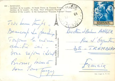 Badajoz — Ogród Legionu — Éditions J.M. Paris, n° 560 — Rewers