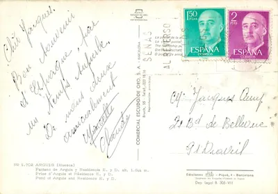 Lago de Arguis — Pantano de Arguis — Editor ESCUDO DE ORO, n° 1.702 — Verso